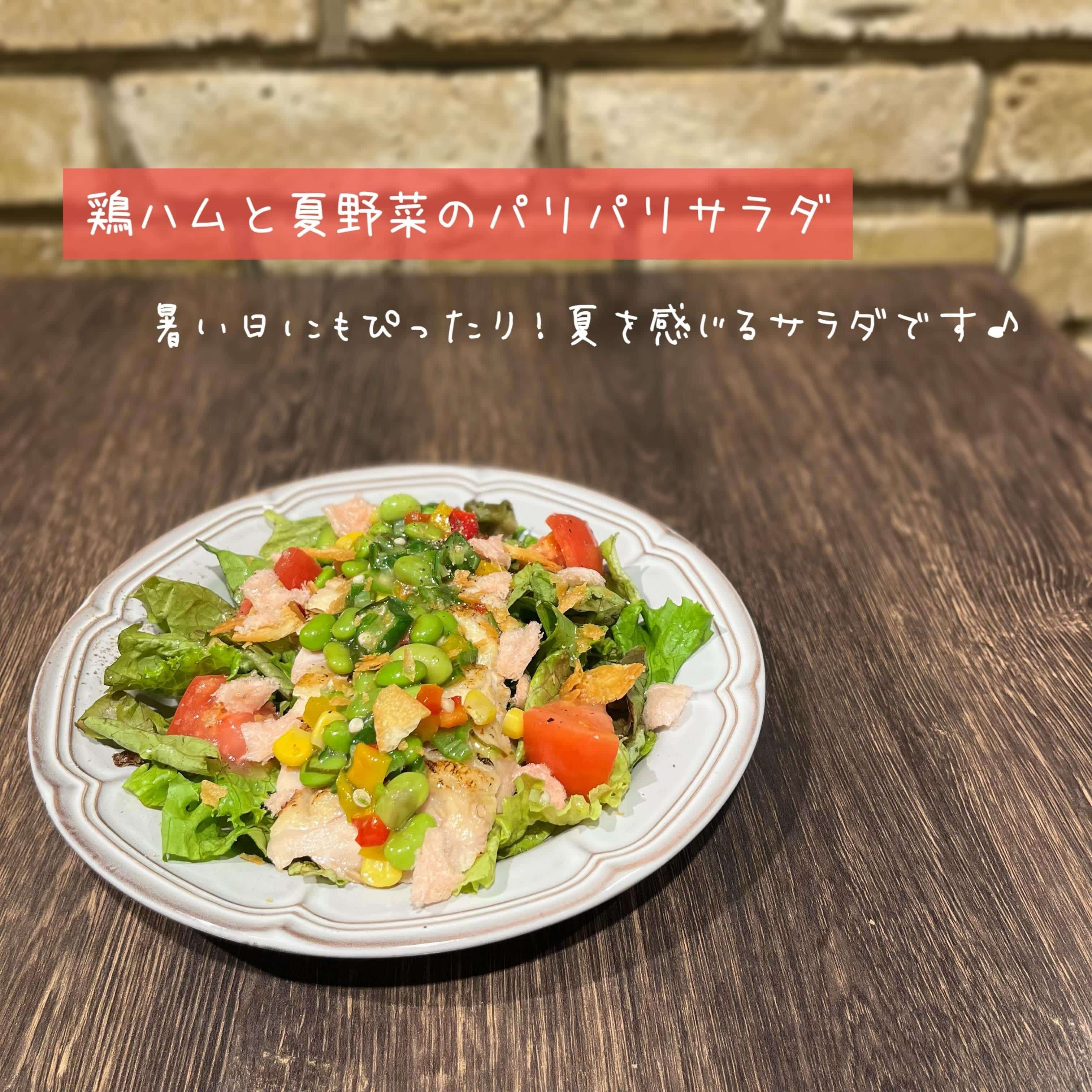 【鶏ハムと夏野菜のパリパリサラダ】@桜木町/みなとみらい/バル/ワイン/ハッピーアワー/飲み会/デート/ディナー/1人飲…